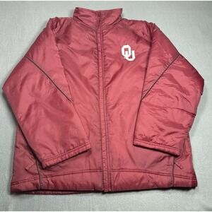 Vintage Oklahoma Sooners Jacket Mens XL Genuine Stuff Insulated Red NCAA